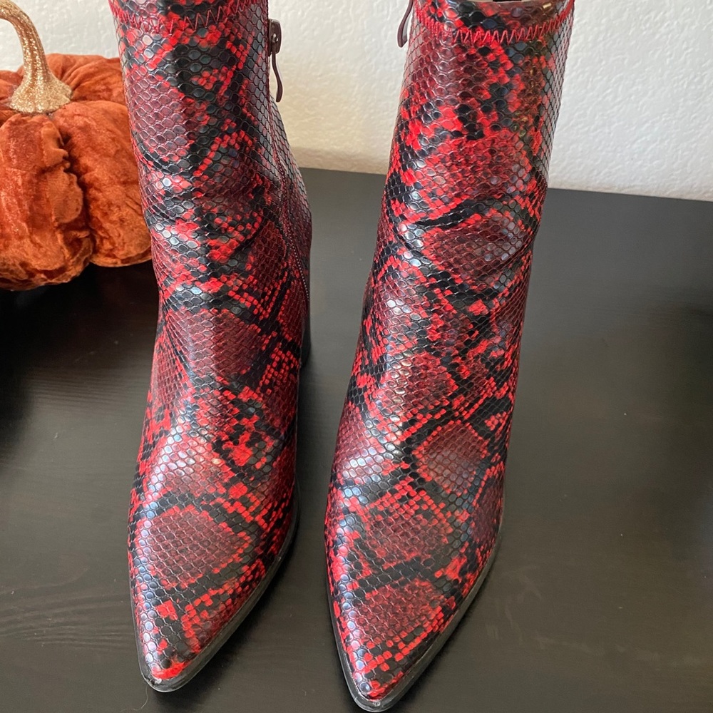 8.5 snake print booties